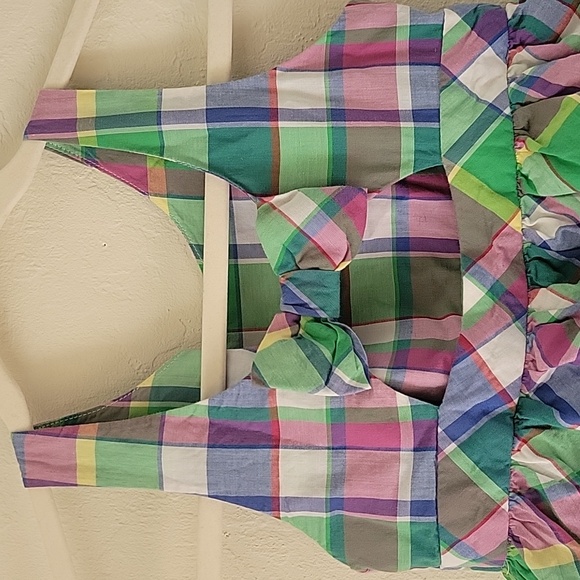 Colorful Plaid Ruffle Dress - Picture 2 of 4